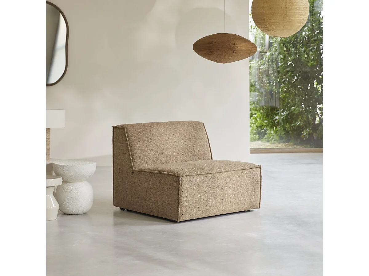 Chauffeuse modulable Dario en tissu camel