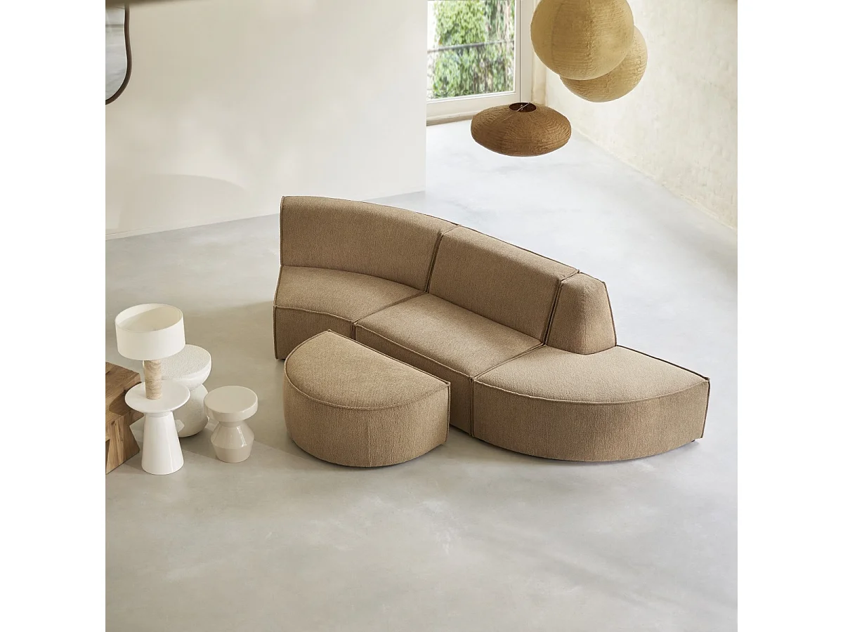 Chauffeuse modulable Dario en tissu camel