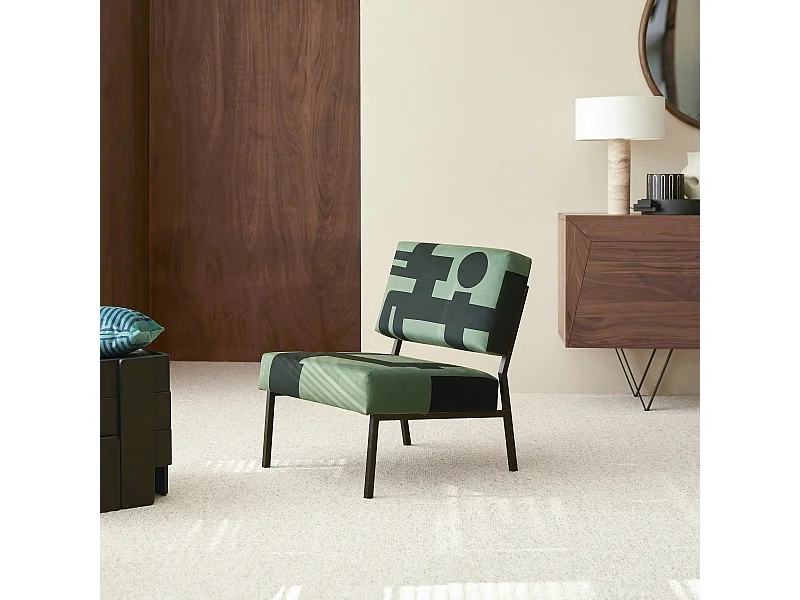 Fauteuil en suédine Barbican vert, 1 place