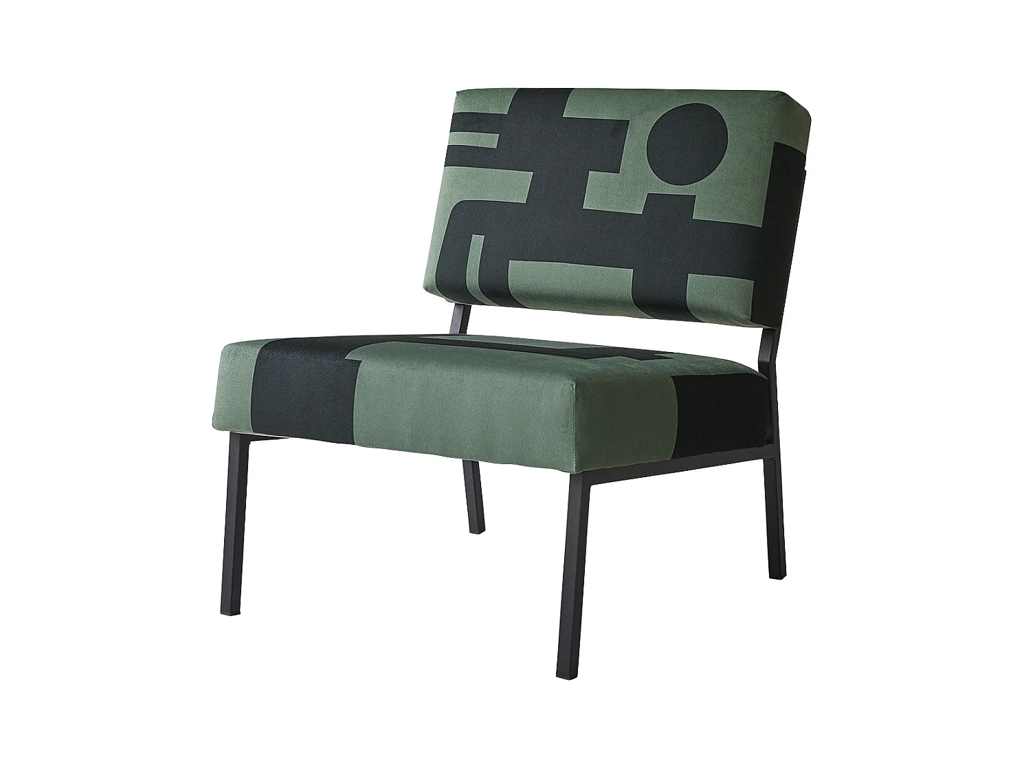 Poltrona in similpelle scamosciata Barbican verde, 1 posto