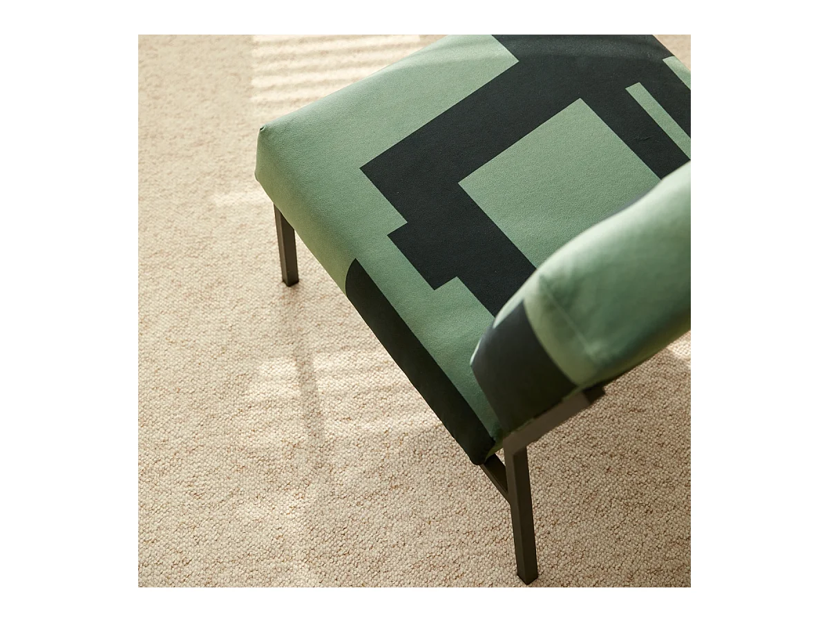 Poltrona in similpelle scamosciata Barbican verde, 1 posto