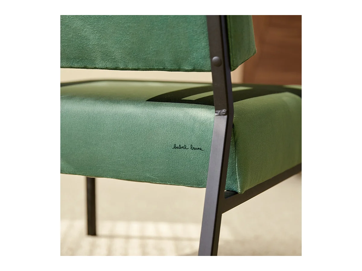 Poltrona in similpelle scamosciata Barbican verde, 1 posto