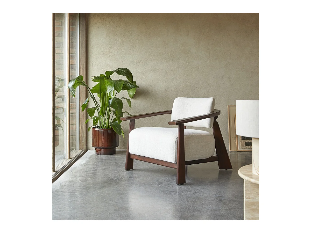 Fauteuil en mindi et tissu Matéo, 1 place