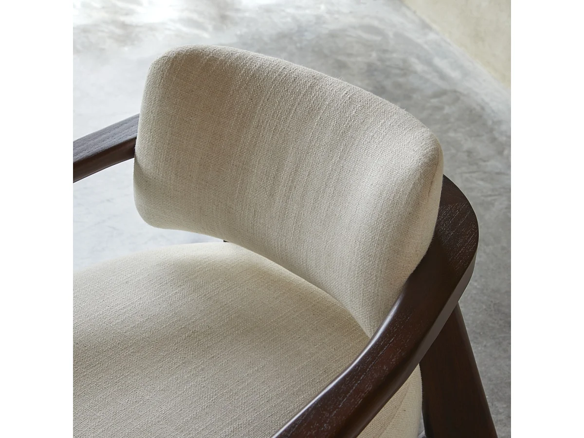 Sessel Matéo aus Mindiholz mit Stoffbezug, 1-Sitzer