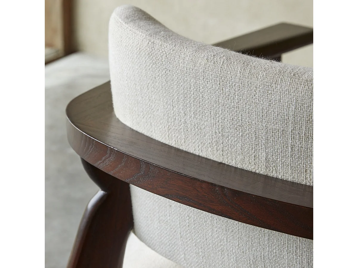 Sessel Matéo aus Mindiholz mit Stoffbezug, 1-Sitzer