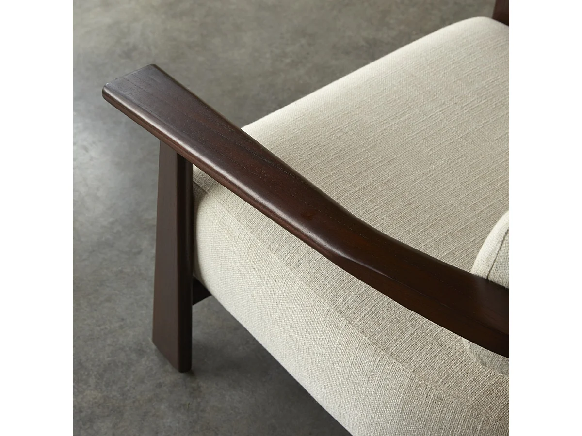 Sessel Matéo aus Mindiholz mit Stoffbezug, 1-Sitzer