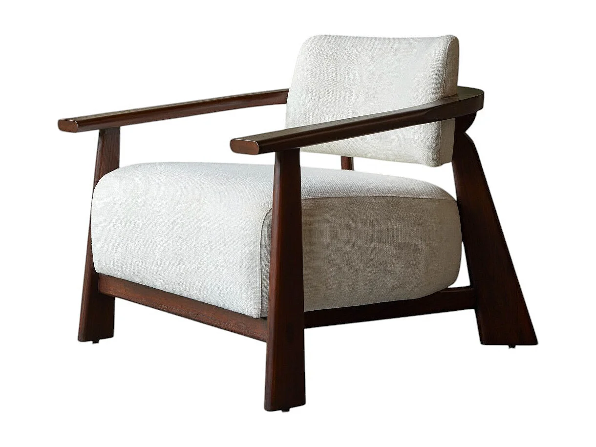 Sessel Matéo aus Mindiholz mit Stoffbezug, 1-Sitzer