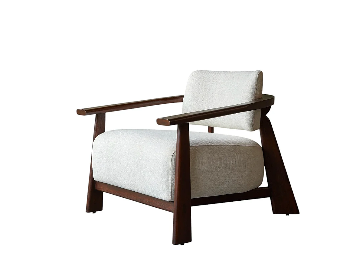 Fauteuil en mindi et tissu Matéo, 1 place