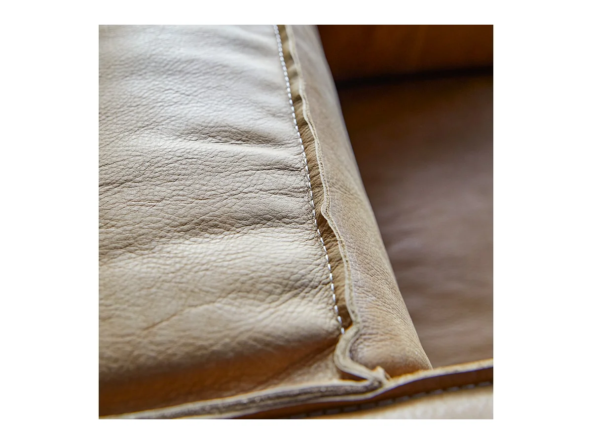 Sessel Cobbelwood Cheyenne aus Leder und Massivholz Design ,1-Sitz