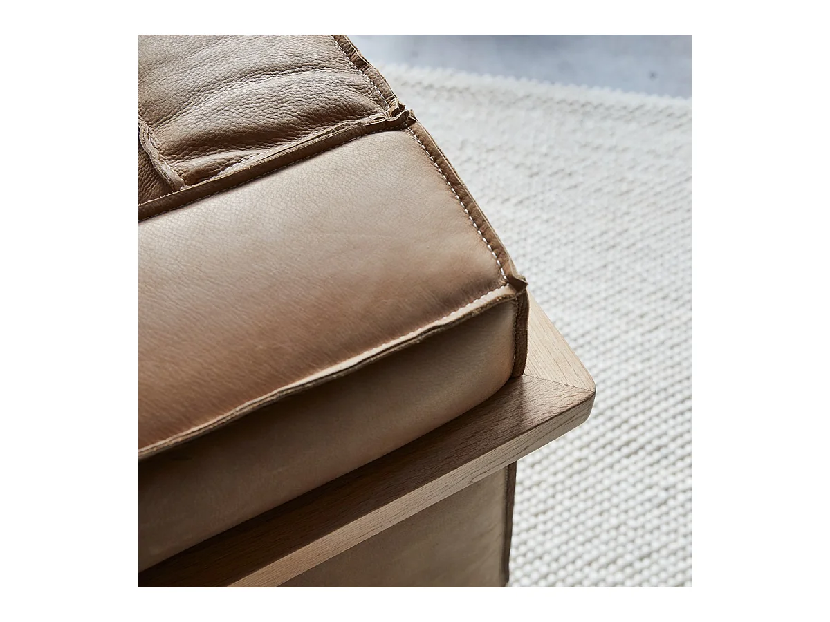 Sessel Cobbelwood Cheyenne aus Leder und Massivholz Design ,1-Sitz