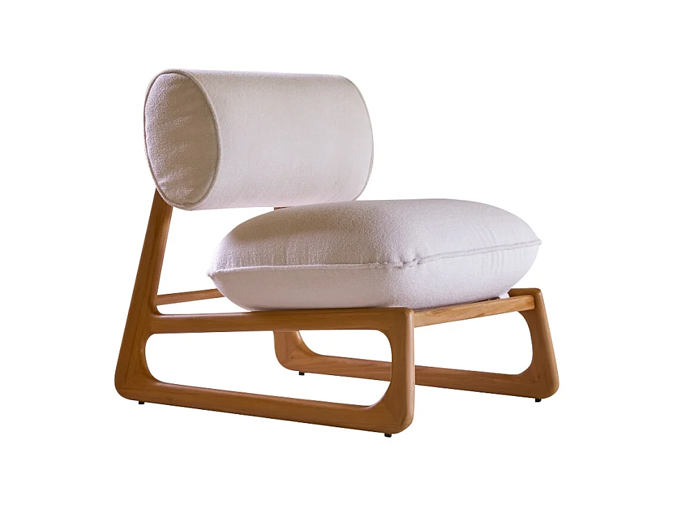 Sessel aus massivem Teakholz und Stoff Julia