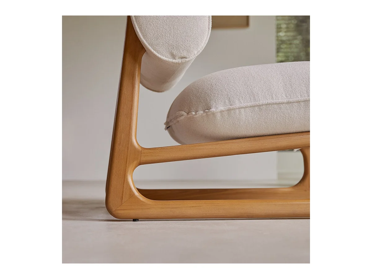 Sessel aus massivem Teakholz und Stoff Julia