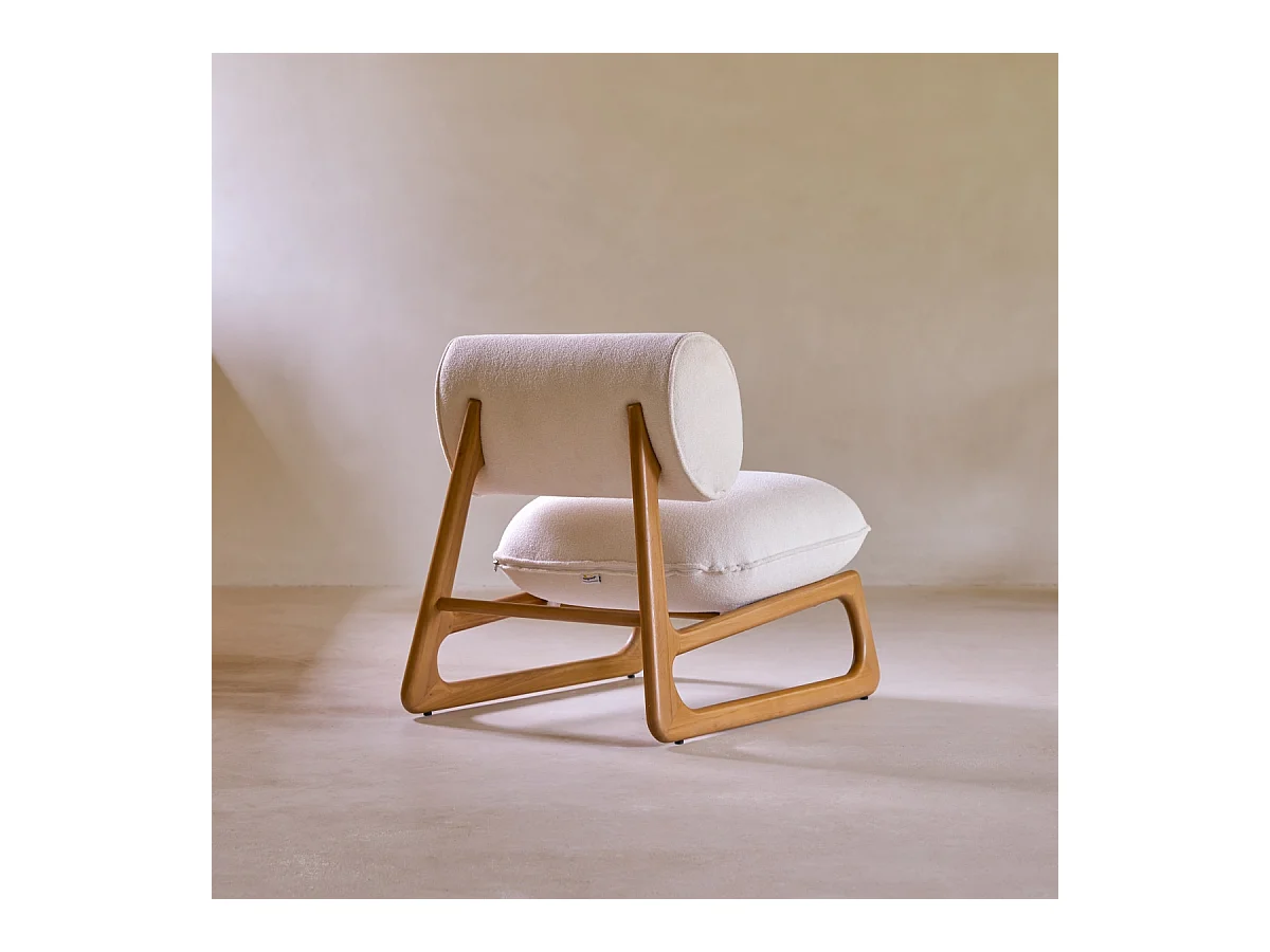 Sessel aus massivem Teakholz und Stoff Julia