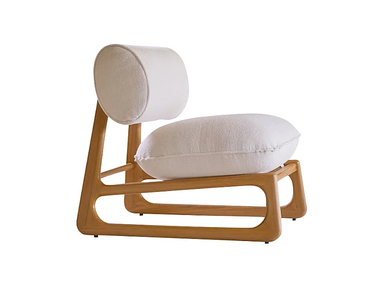 Sessel aus massivem Teakholz und Stoff Julia