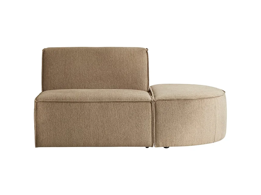 Fauteuil lounge modulable Dario en tissu camel