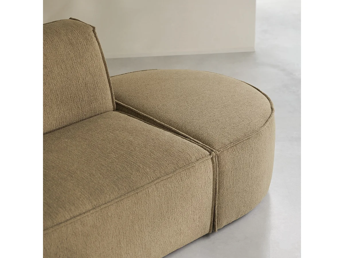 Poltrona lounge modulabile Dario in tessuto cammello