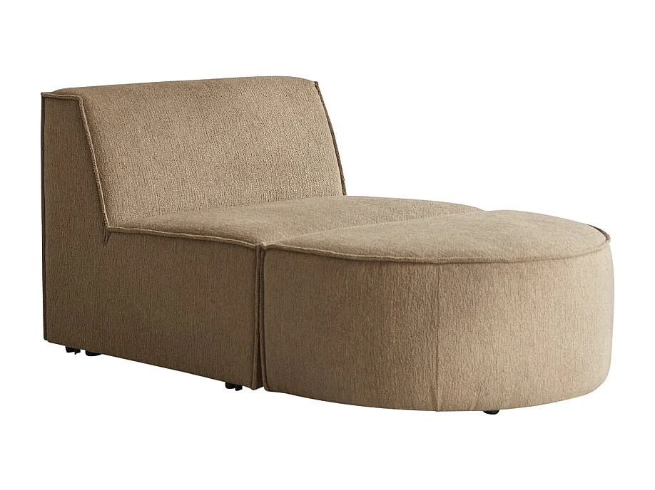 Poltrona lounge modulabile Dario in tessuto cammello