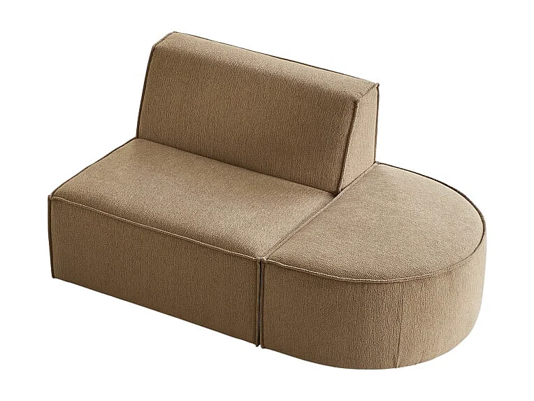 Poltrona lounge modulabile Dario in tessuto cammello