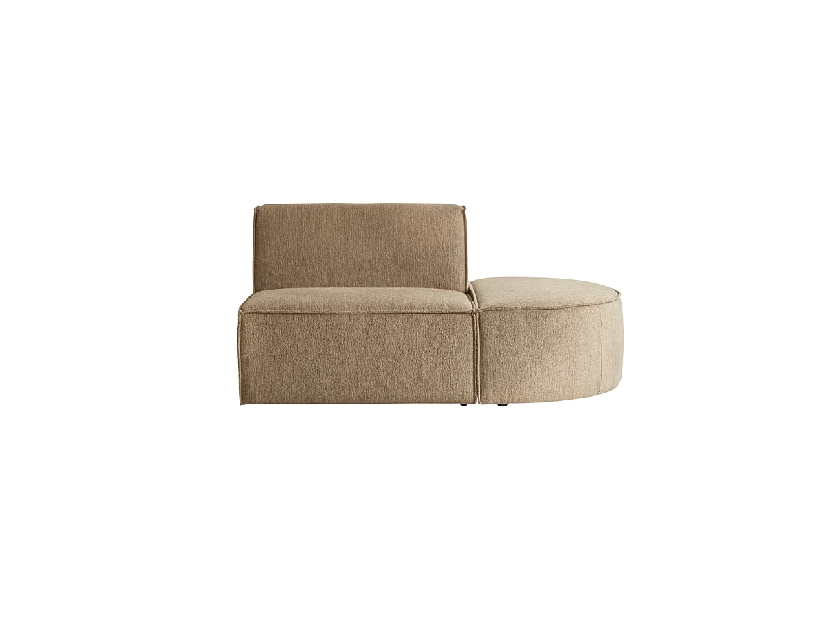 Poltrona lounge modulabile Dario in tessuto cammello