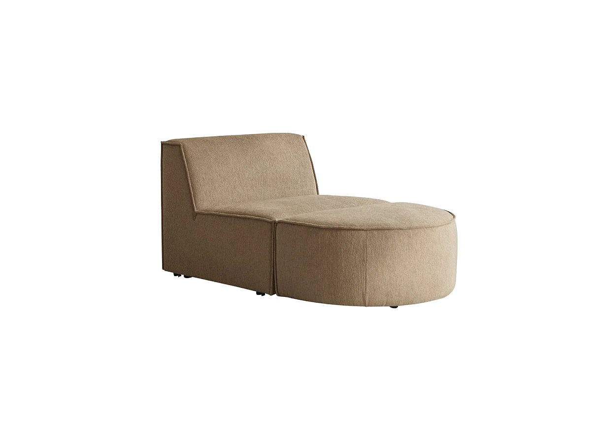 Poltrona lounge modulabile Dario in tessuto cammello