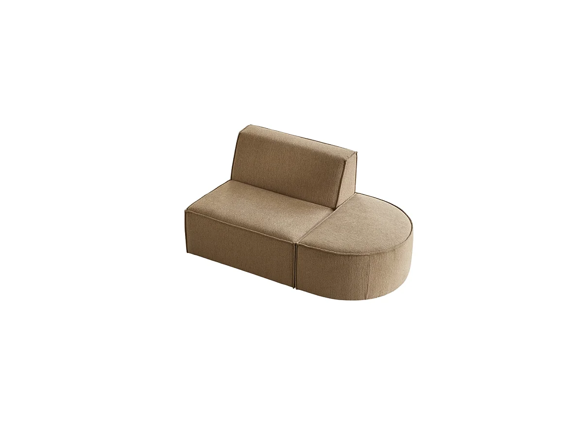 Poltrona lounge modulabile Dario in tessuto cammello