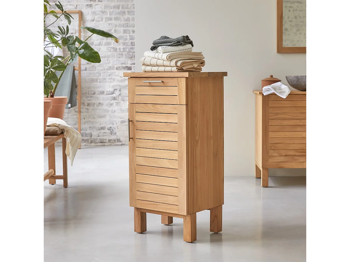 Badschrank aus Teak 45 cm Massivholz kombinierbar