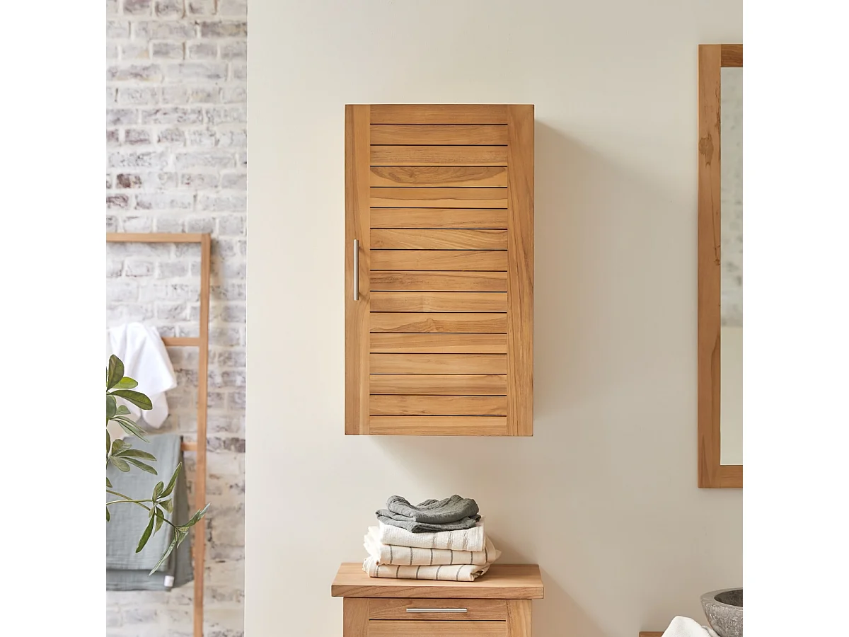 Hängeschrank Wandschrank Modul für Bad 40 cm massives Teakholz
