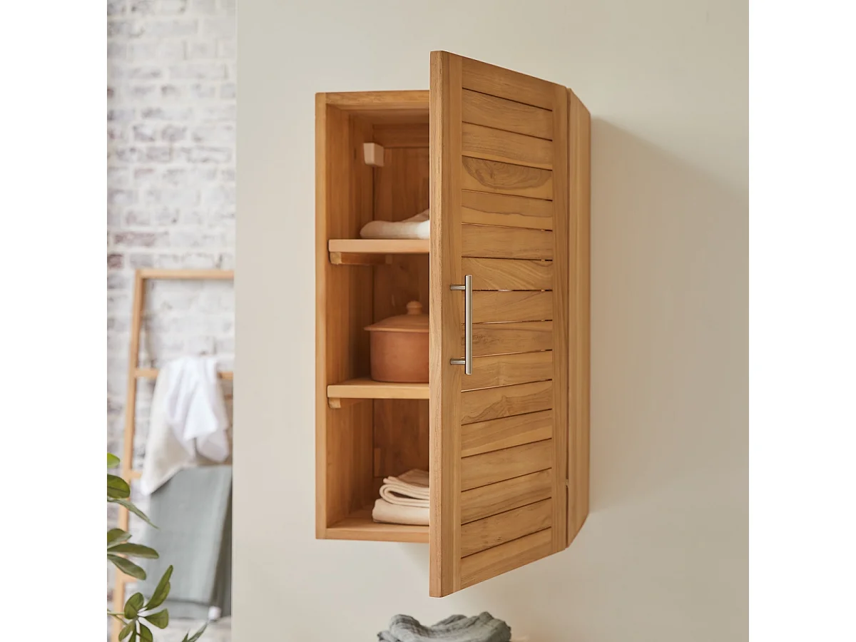 Hängeschrank Wandschrank Modul für Bad 40 cm massives Teakholz
