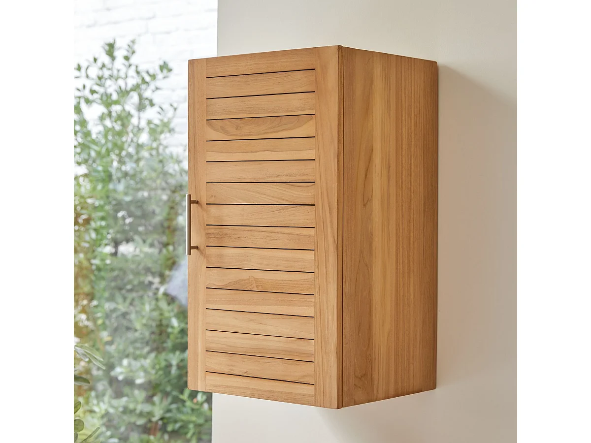 Hängeschrank Wandschrank Modul für Bad 40 cm massives Teakholz