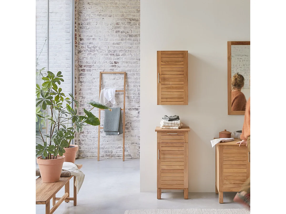 Hängeschrank Wandschrank Modul für Bad 40 cm massives Teakholz