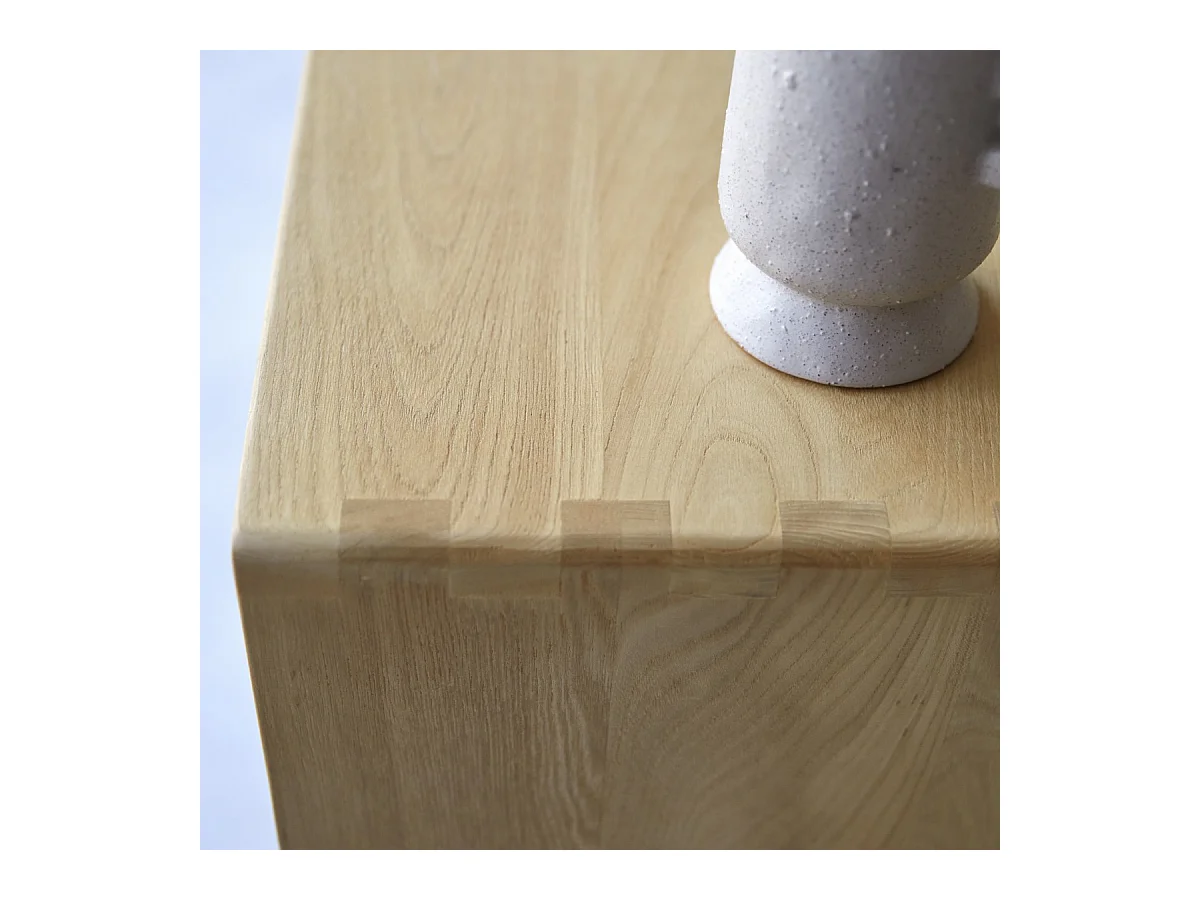 Colonne haute en bois d'orme massif et cannage Luis