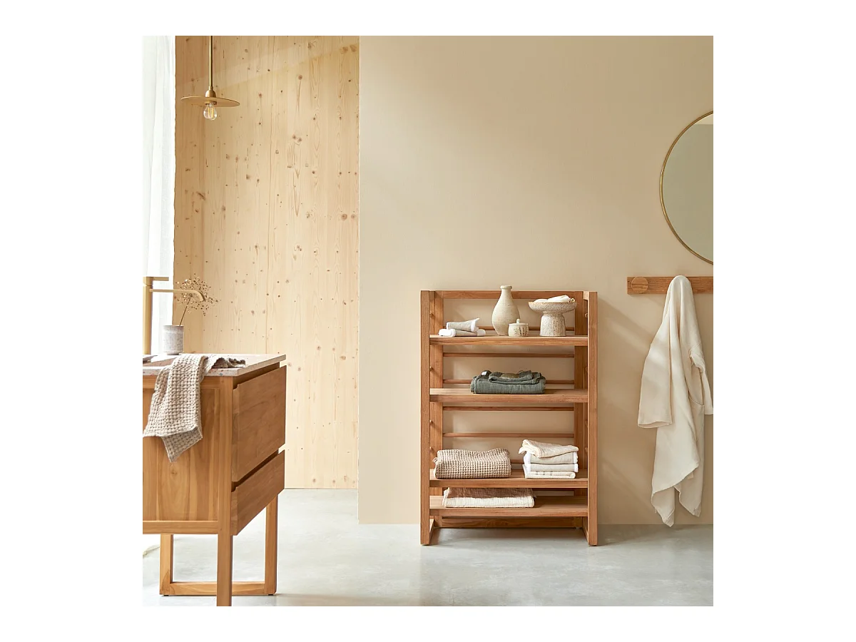 Etagère de Salle de bain en bois de teck 115 Sera