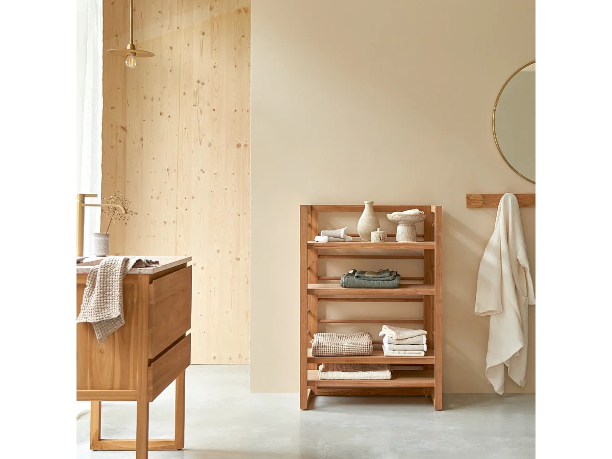 Scaffale in legno di teak per il bagno 115 Sera