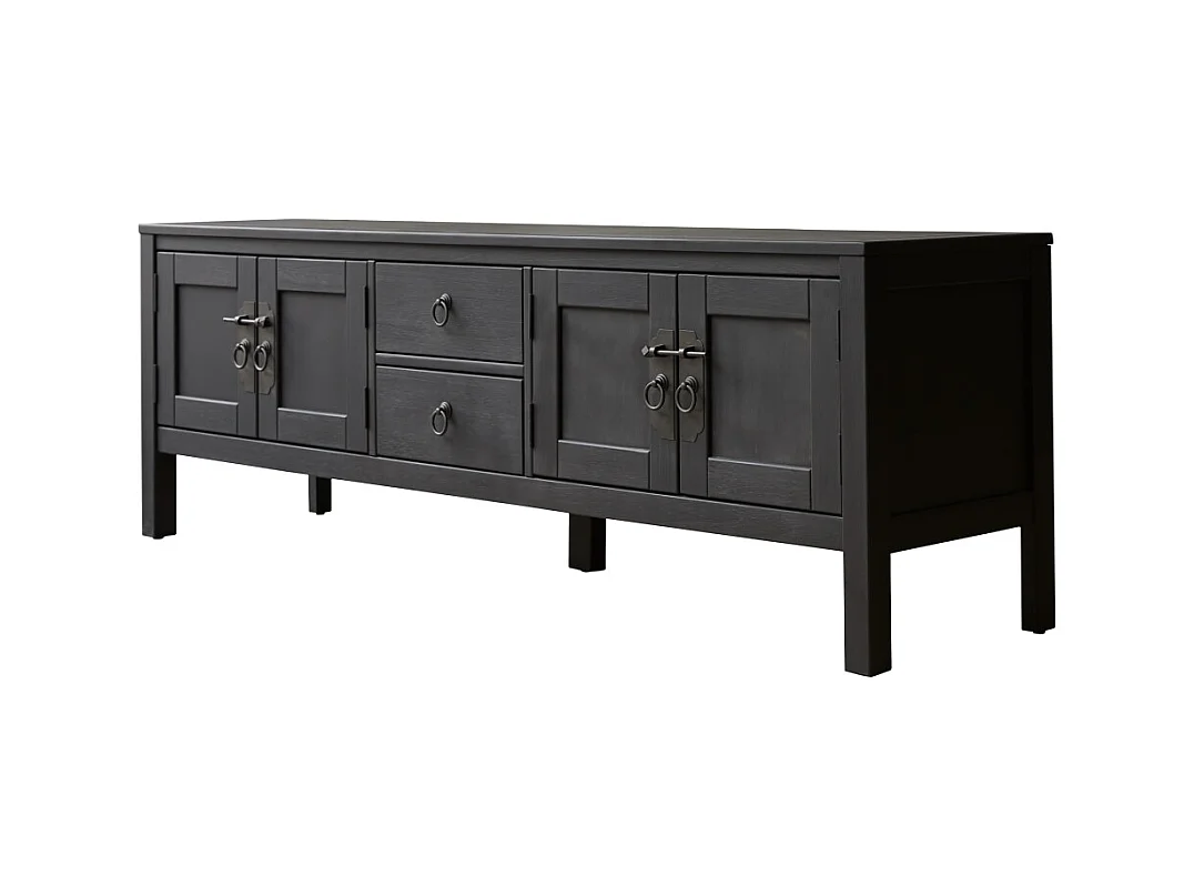 Thaki black - TV-Schrank aus massiver Kiefer 170