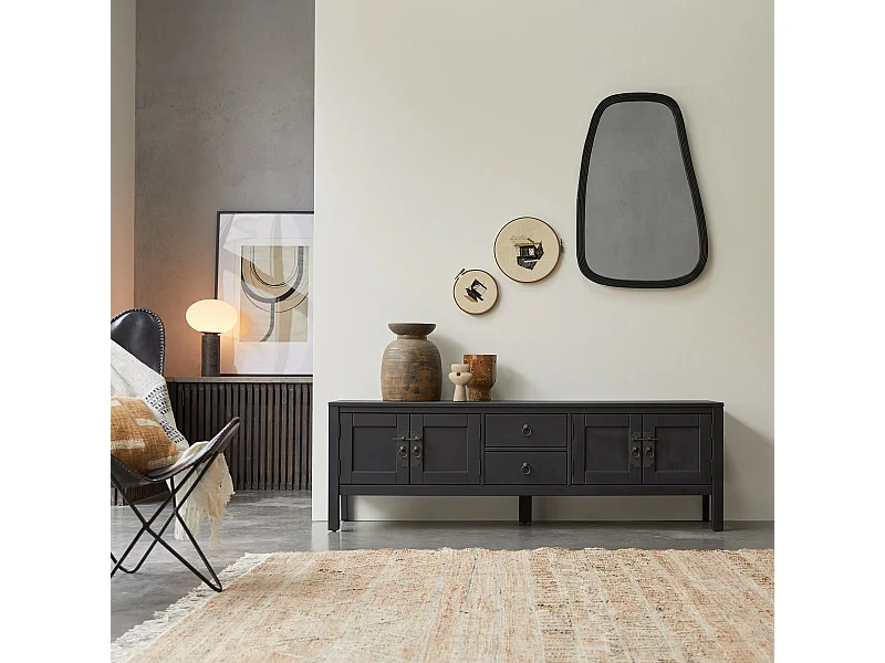 Mobile TV in pino massello 170 Thaki black