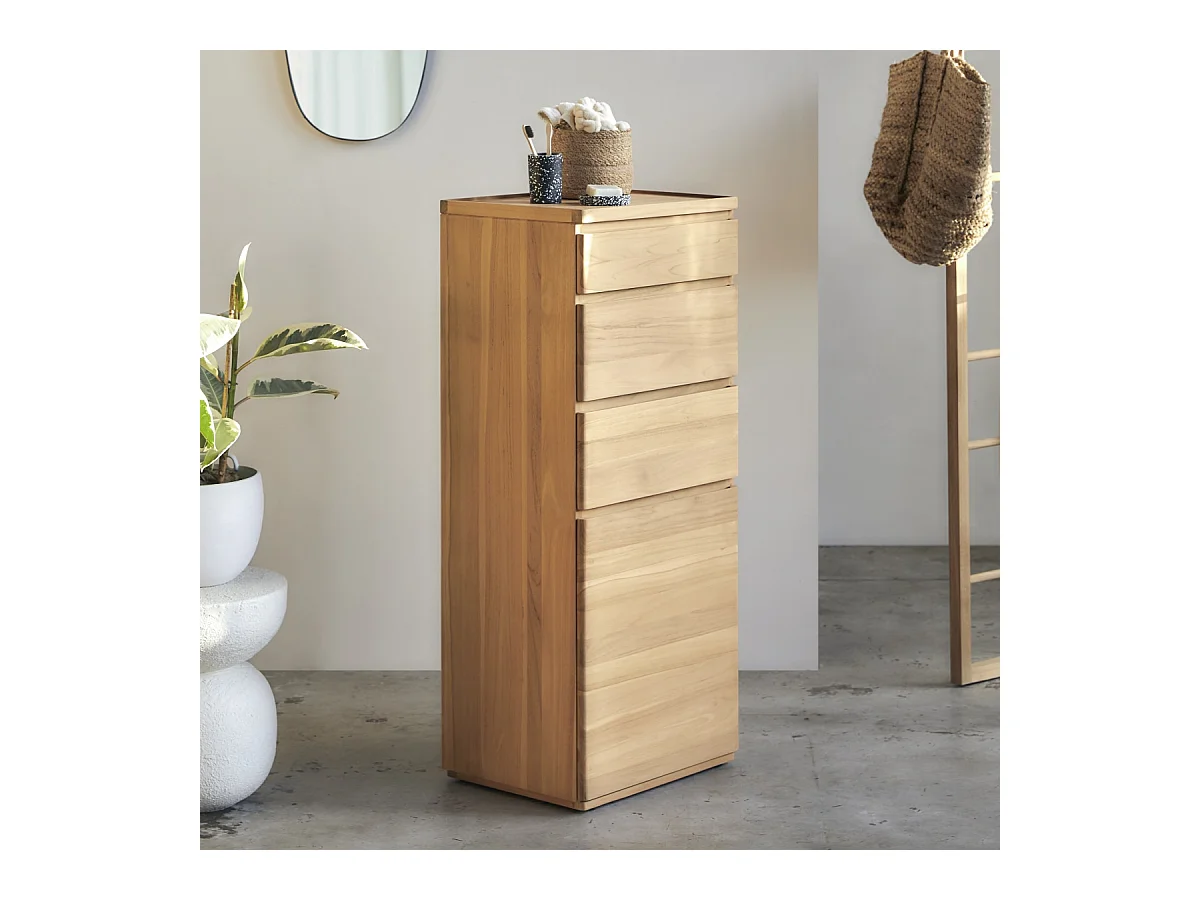 Colonne en bois de teck massif Nino