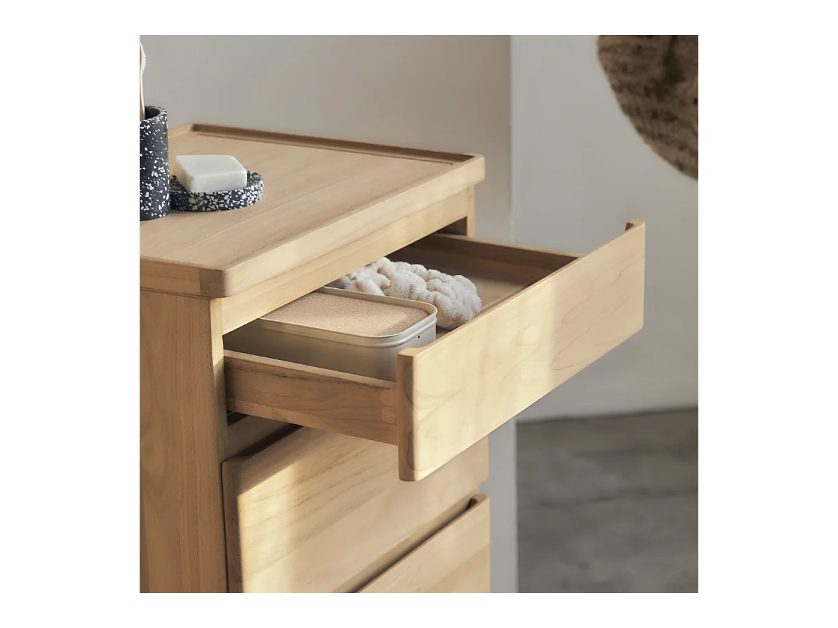 Colonne en bois de teck massif Nino