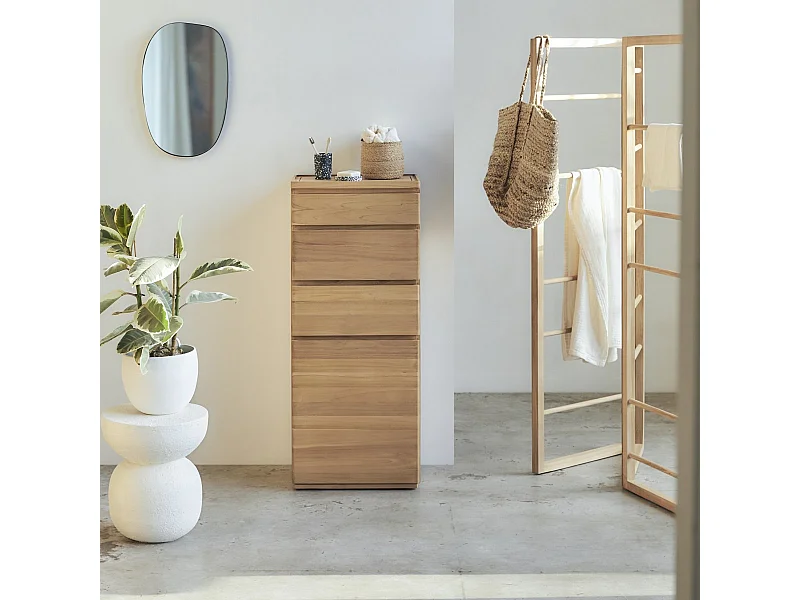 Hochschrank Nino aus massivem Teakholz