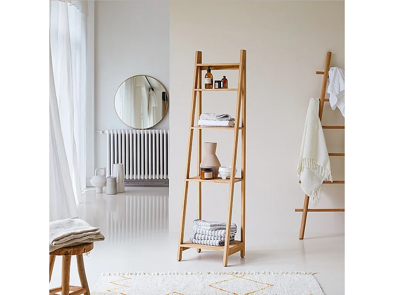 Etagère de Salle de Bain en bois de Teck Bahya Step