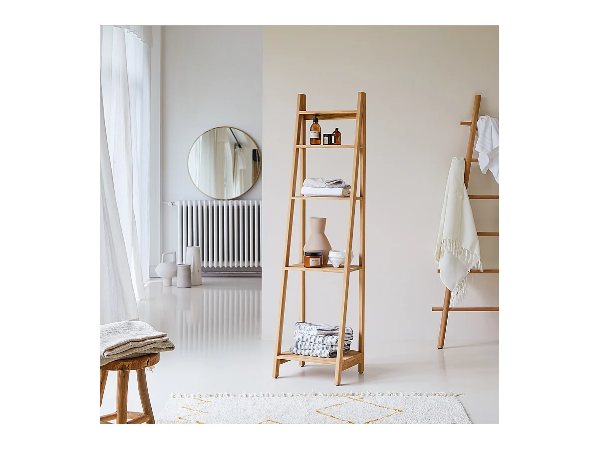 Etagère de Salle de Bain en bois de Teck Bahya Step