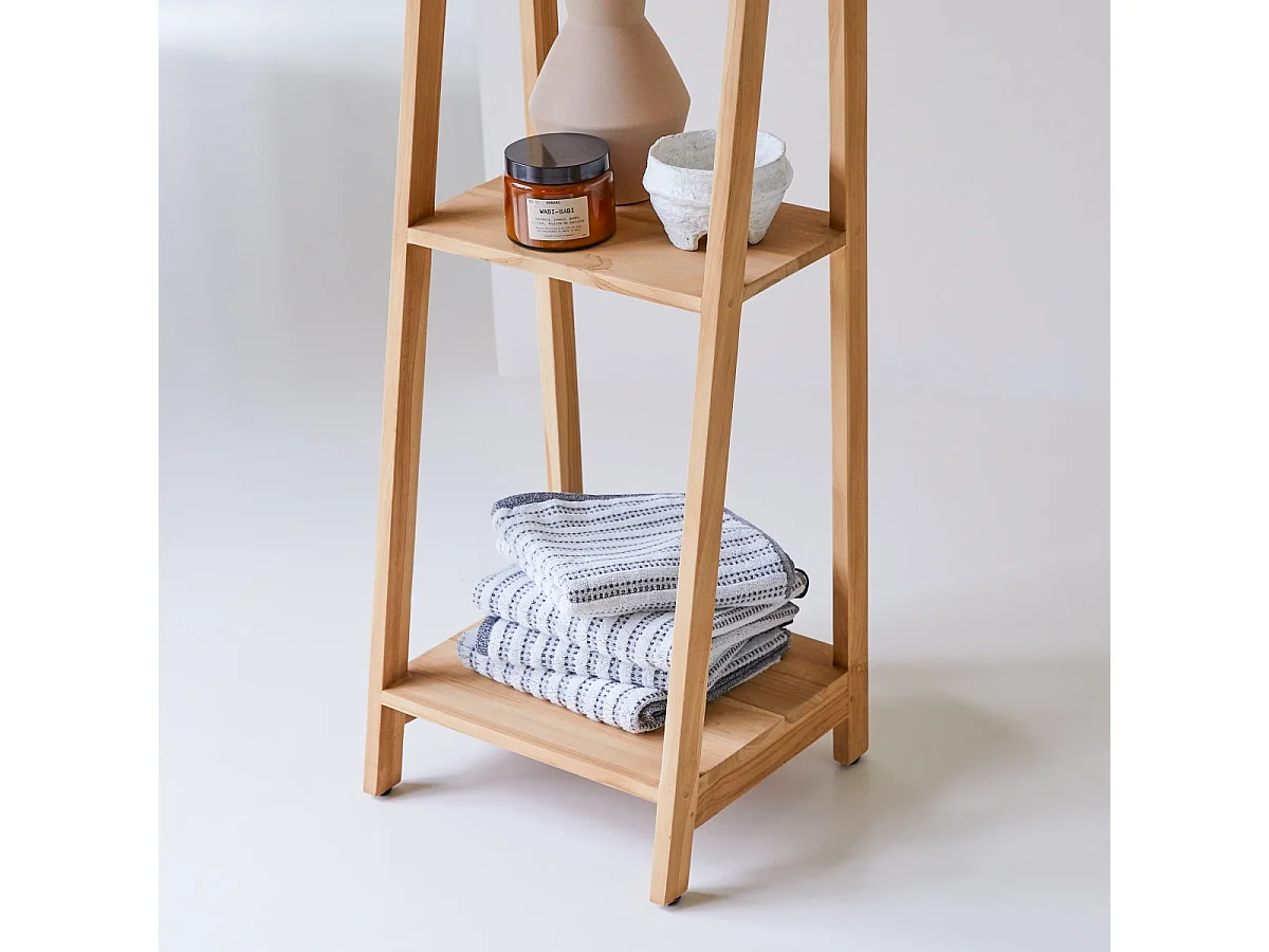 Badezimmerregal Regal für Badezimmer aus Teak Massivholz stilvoll und natürlich