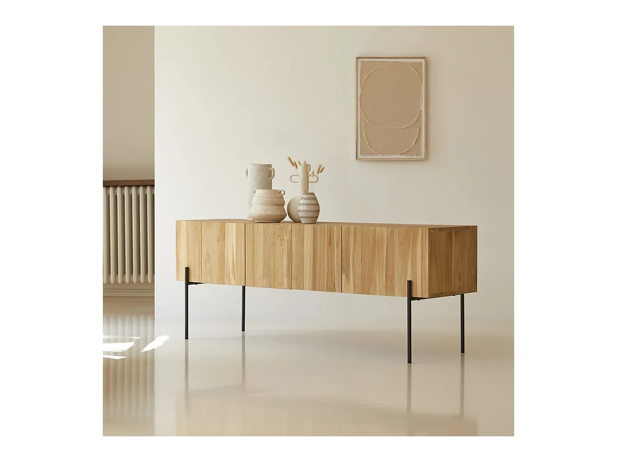 Hoher TV-Schrank aus Teakholz 170 Honorine