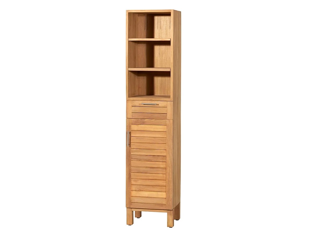 Scaffale a colonna in legno massello di Teak porta oggetti arredo bagno Tikamoon