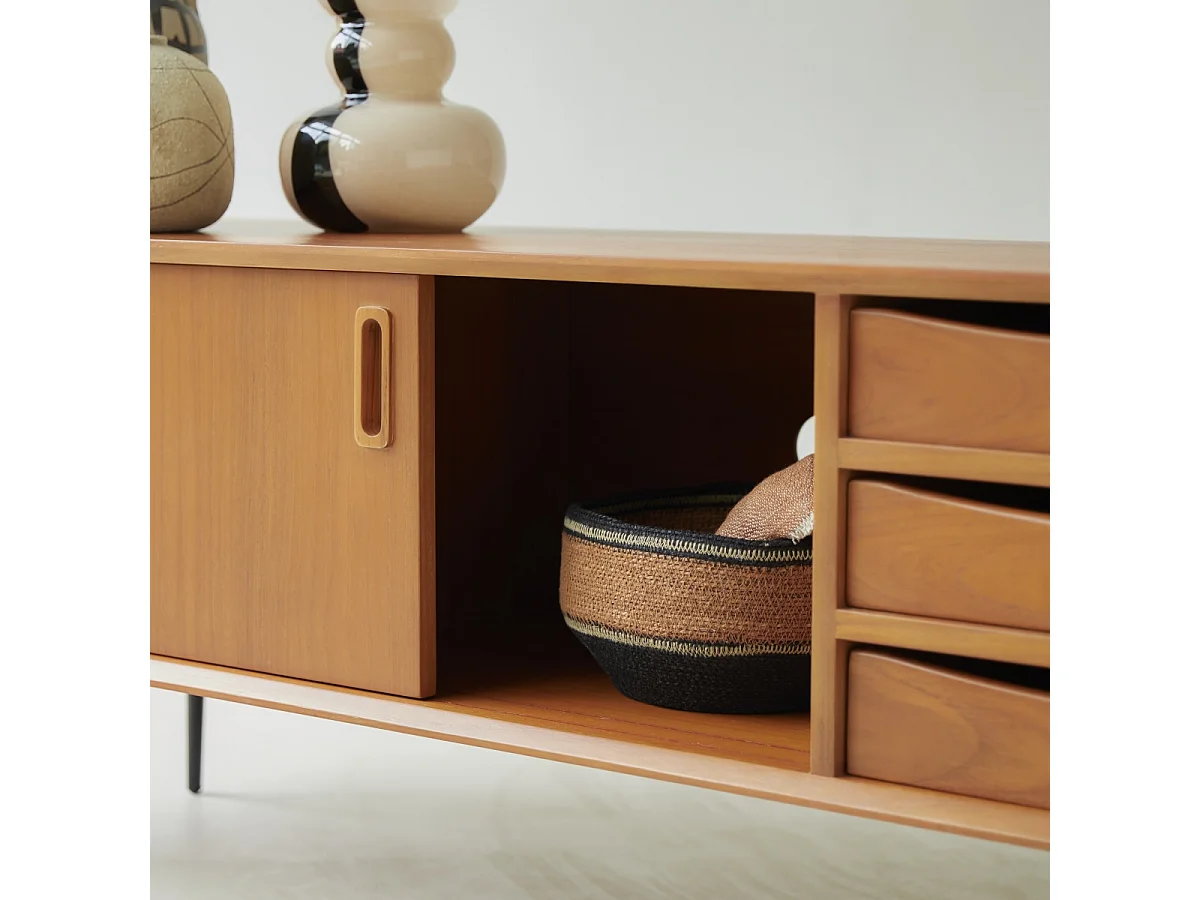 Meuble TV en bois de teck 155 Simen