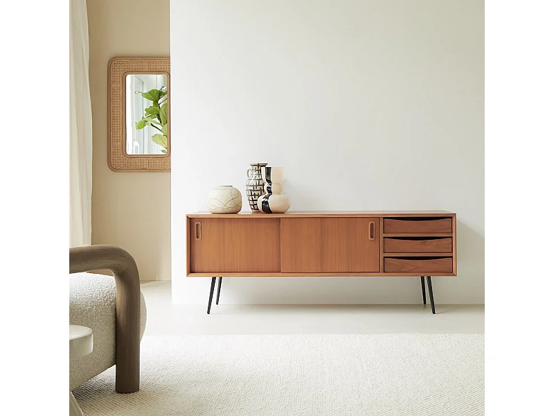 Meuble TV en bois de teck 155 Simen