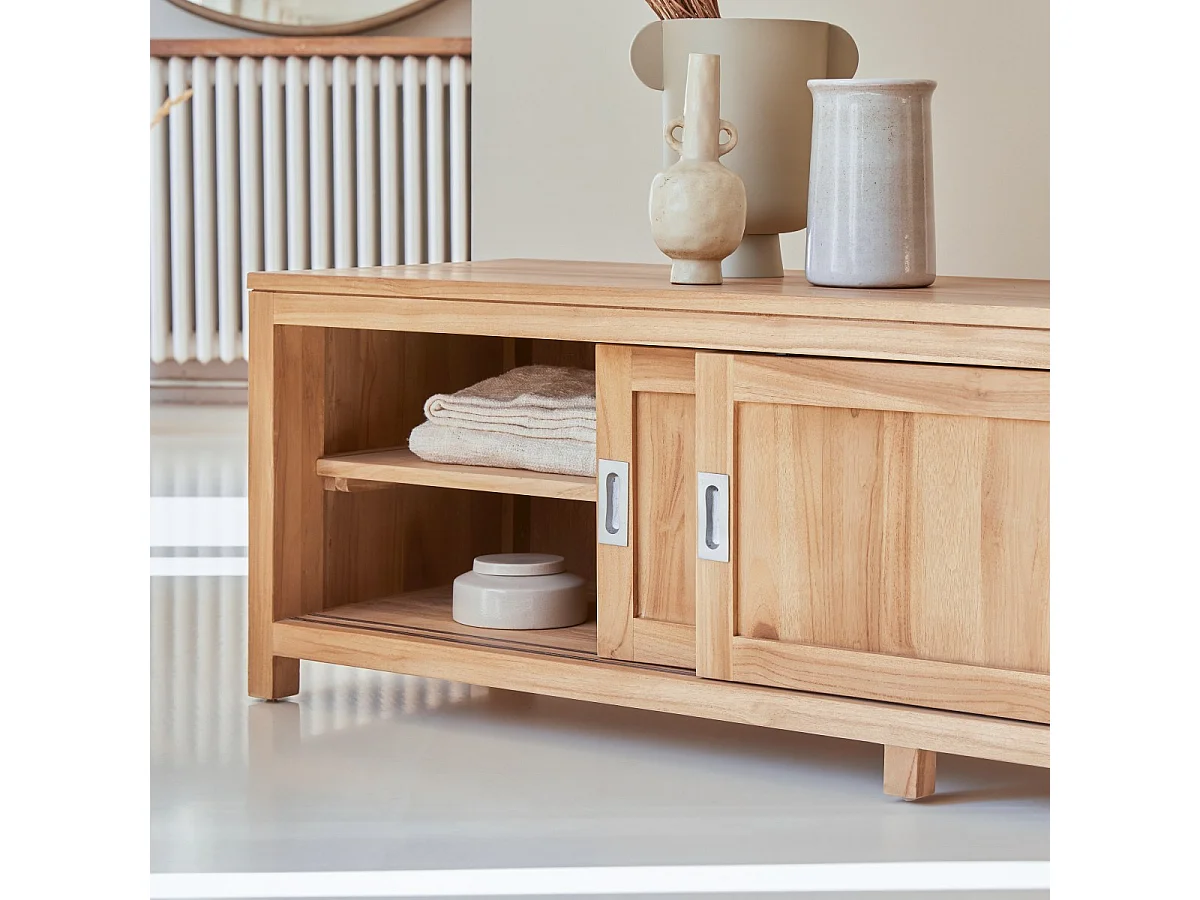 Meuble TV en bois de teck 180 Coffee Tek Slide