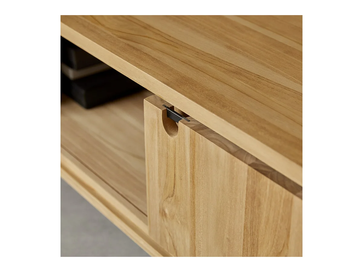 Mobile TV televisore in legno di Teak con anta scorrevole