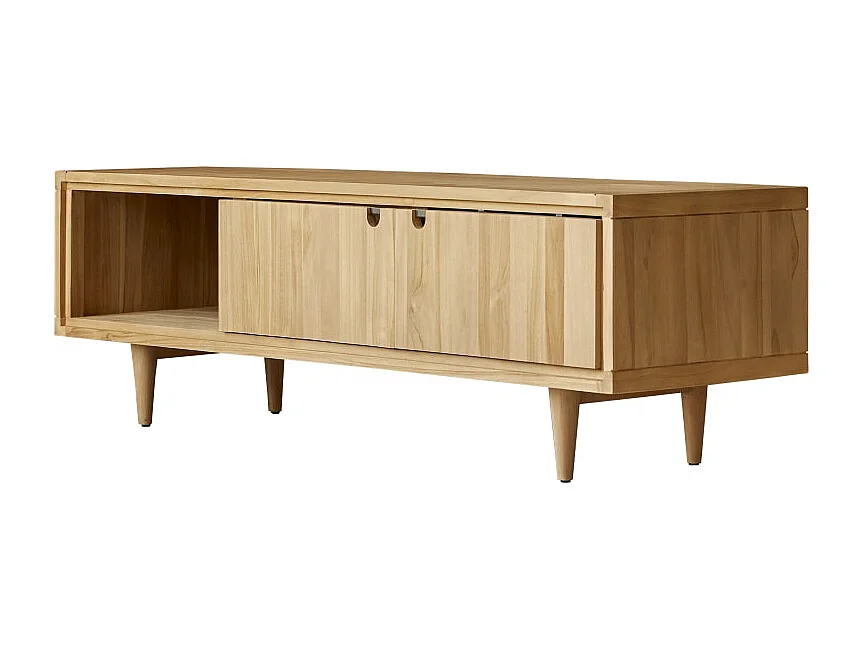 Mobile TV televisore in legno di Teak con anta scorrevole