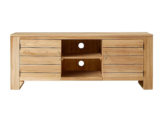 TV Schrank aus massivem Teakholz Minimalys 155 cm