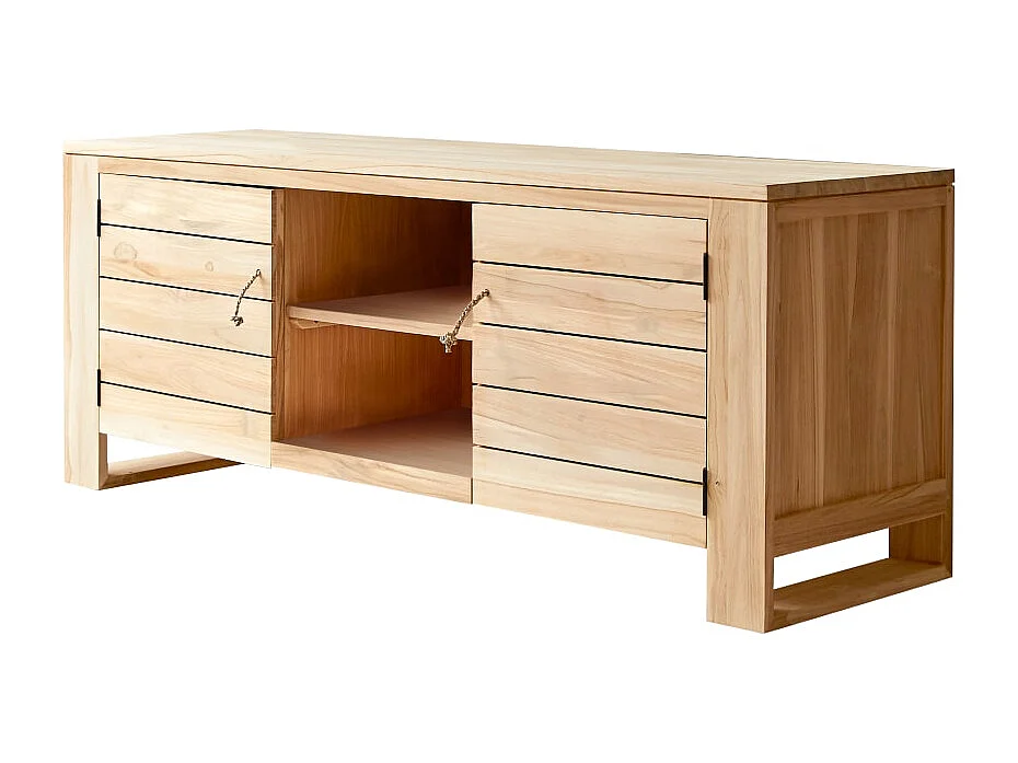 TV Schrank aus massivem Teakholz Minimalys 155 cm